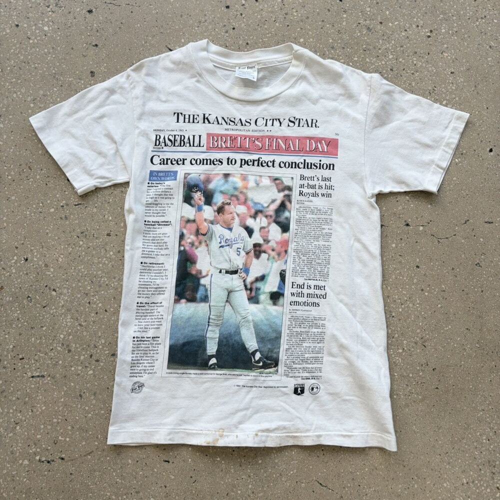 Vintage 1993 Kansas City Royals Newspaper MLB T-Shirt